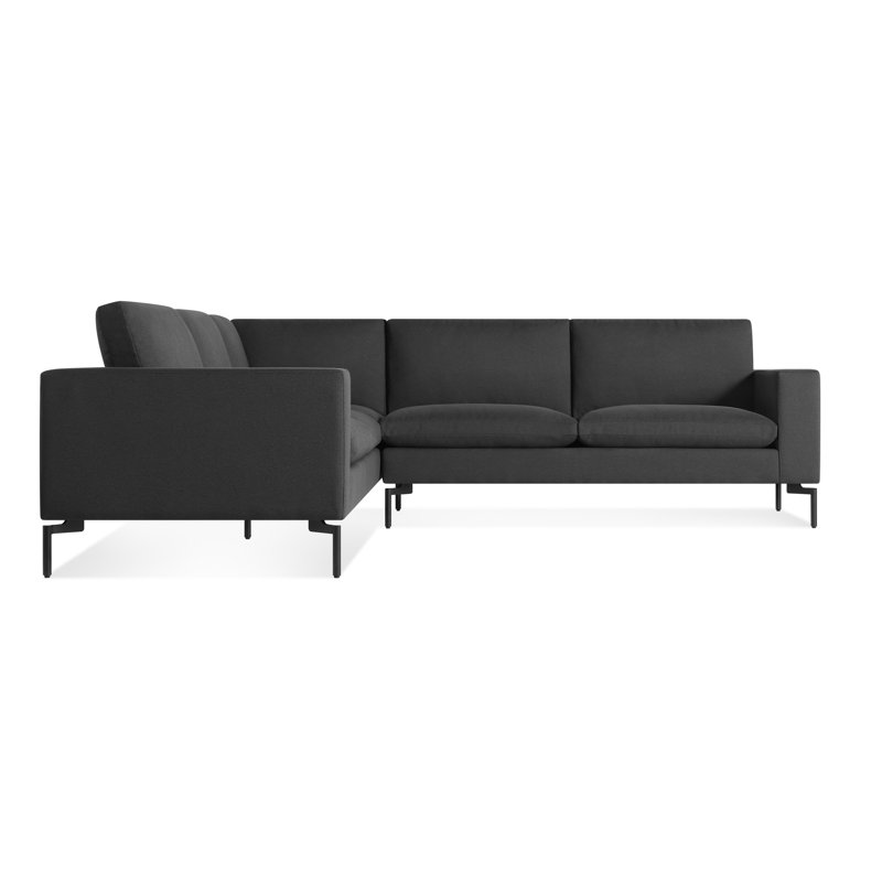 Nouveau canapé modulaire de coin standard, Noir, Accoudoir à gauche (vu de face), Maharam - fusion avec panda