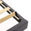 Structure de lit double tapissier avec tête de lit capitonnée et support en lattes de bois massif, gris foncé-1041940558