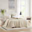 Ensemble de courtepointe réversible 3 pièces à bord festonné couleur crème Toscane, format King/Cal King-1027200556-1027200560