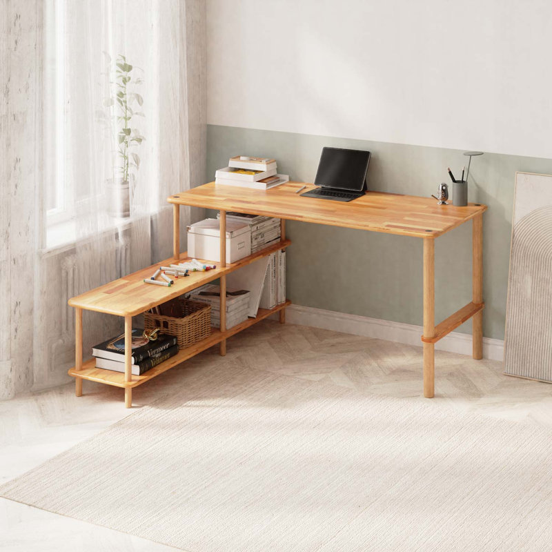 Poste de travail en bois massif Lewis pour petits espaces - élégant et fonctionnel, H 29,9 po x l 59 po x P 27,6 po