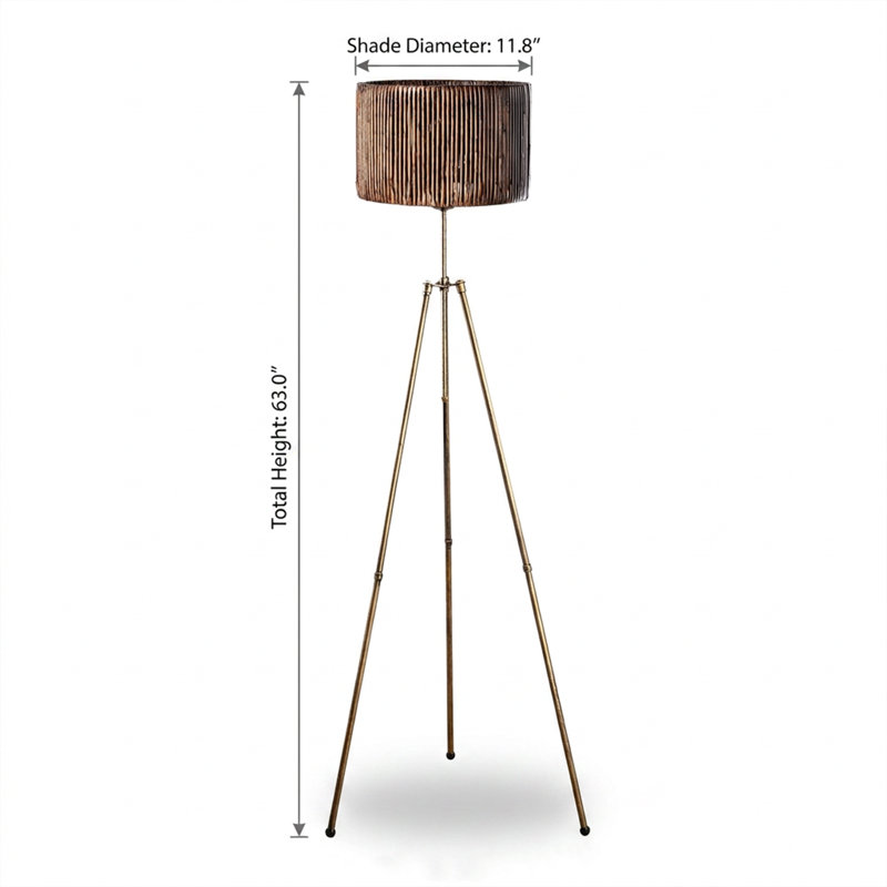 Lampe sur pied bohème tissée Haven Antiquation