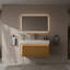 Meuble-lavabo flottant de 36 po avec lavabo, plateau en pierre frittée blanc de Carrare, armoire en chêne clair cannelé, tiroir à capteur DEL, mural, pré-assemblé-232181354-232181358
