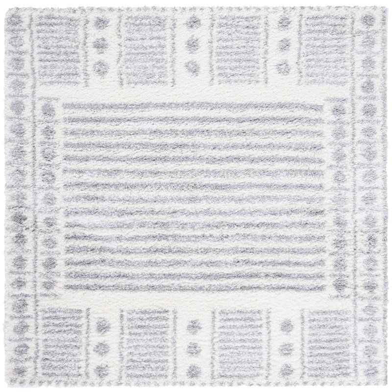 Madrina Southwestern Gray Area Rug, Square 6'7"