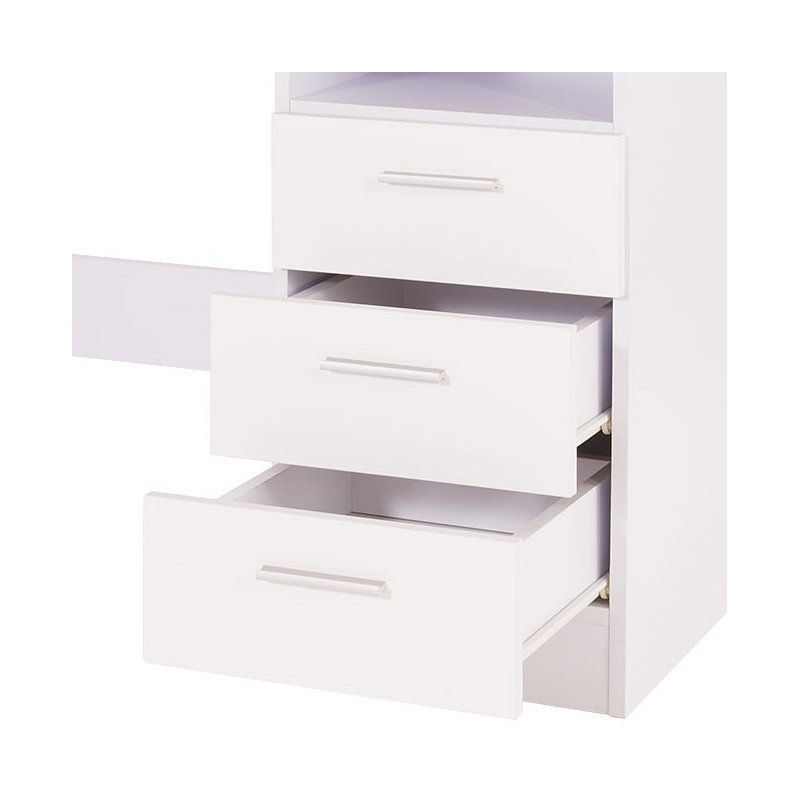 Buckleton Writing Desk, White Gloss/White