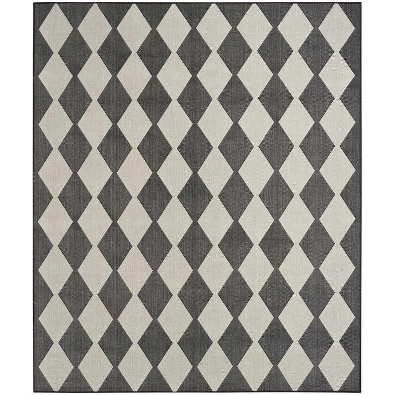 Tapis intérieur / extérieur rectangulaire Positano, Noir, Rectangle 12' x 15'