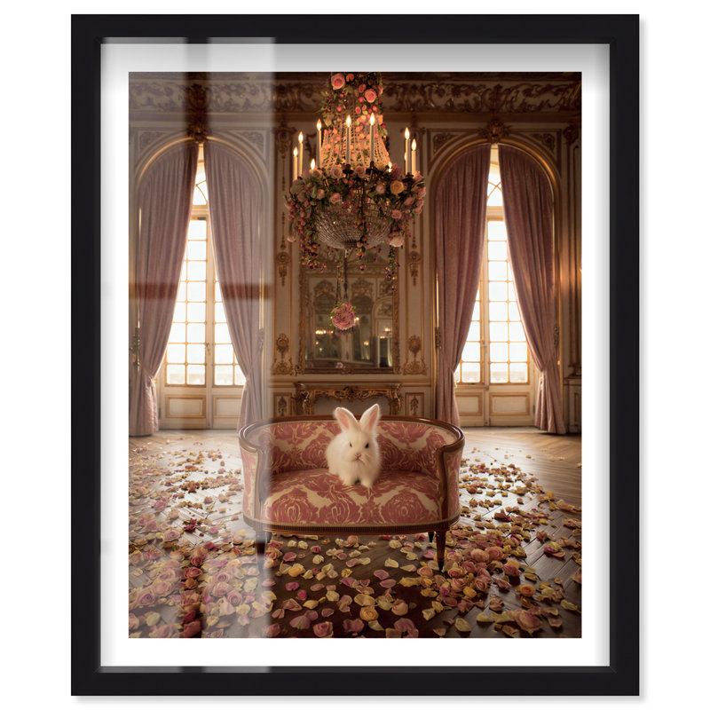 Décoration murale chambre à coucher Fluffy Bunny II Shadowbox par Notoriart, cadre noir, 24 x 30, 31"H x 25"W, Black Frame