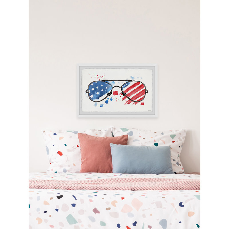 American Sunglasses - Single Picture Frame Painting, 20cm H x 30cm W x 3.81cm D