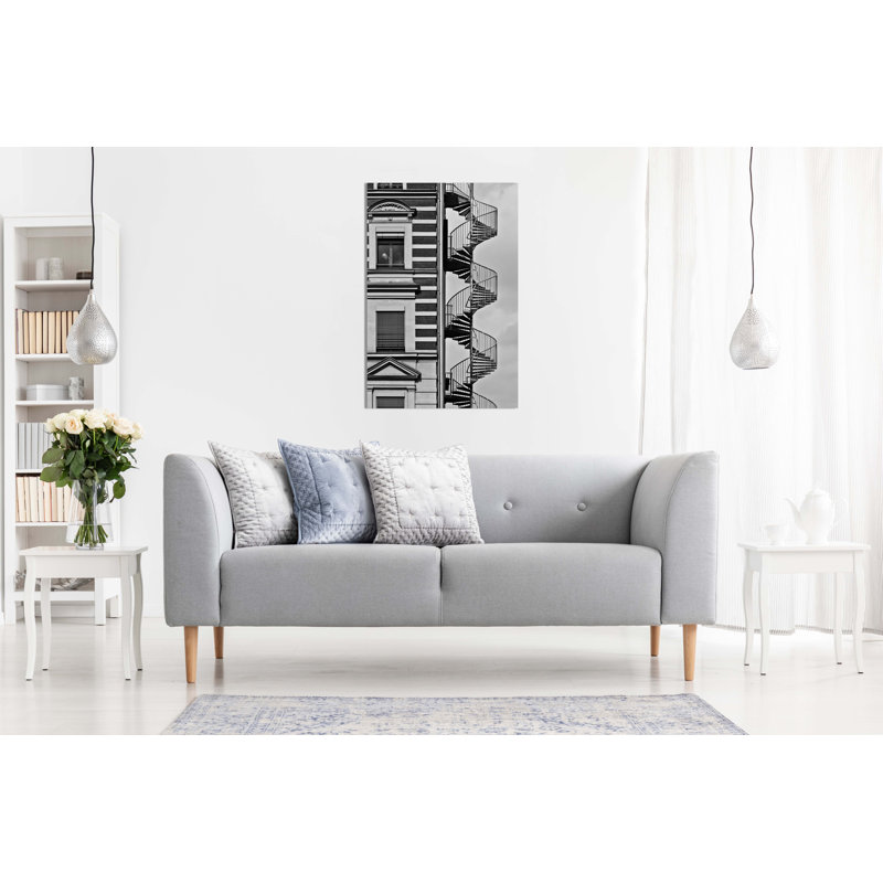 Spiral Stairs Facade - Wrapped Canvas Print, 31cm H x 20cm W x 1.8cm D