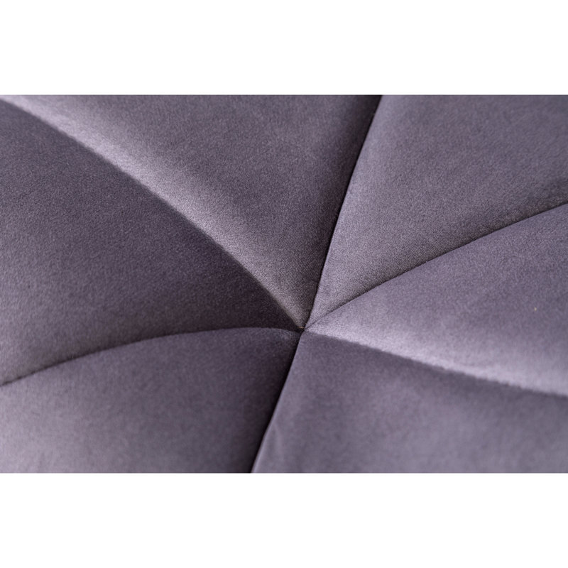 2 sièges pivotants en velours gris à hauteur réglable, nid de tranquillité à dossier moyen, base polie avec repose-pieds gris, disque de bien-être