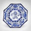 Élégant centre de table en porcelaine bleue et blanche à motif plissé, idéal pour la décoration intérieure et la mise en valeur.