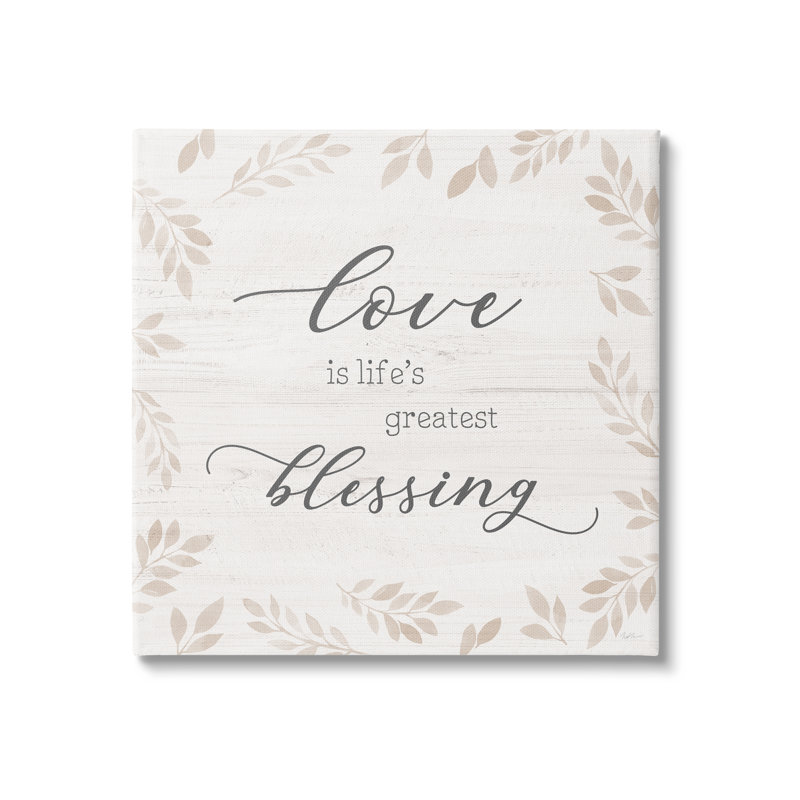«Love Is Greatest Blessing», Toile tendue, H 24 po x l 24 po x P 1,5 po