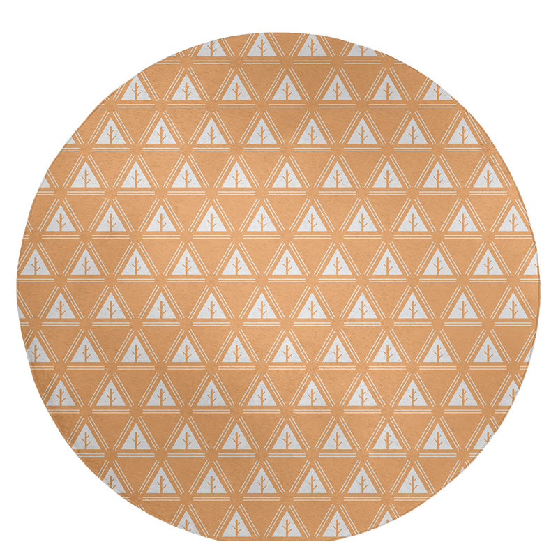 Chenille Geometric Indoor Rug, Round 5'