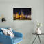 Historic Charles Bridge Night Romantic Abstract Contemporary Architecture City Wall Art Print 1 Piece Wrapped Canvas Wall Art-966378