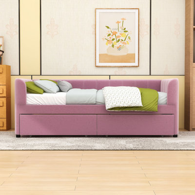 Twin Velvet Upholstered Daybed with Spacious Storage Drawers by Mercer41