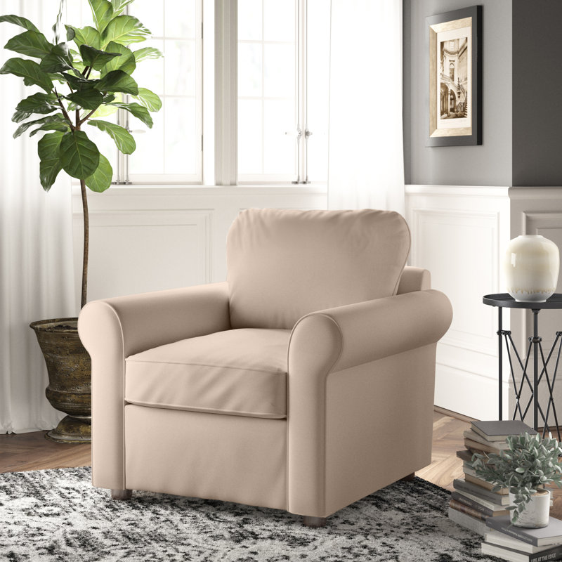 Fauteuil rembourré Warrington, Tissage panier en lin Conversation