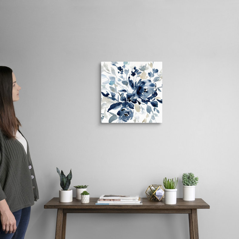Indigo Garden I - reproduction d'art sur toile, Toile tendue, H 16 po x l 16 po x P 1,25 po