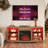 Console TV Stand with Fireplace (Oak)