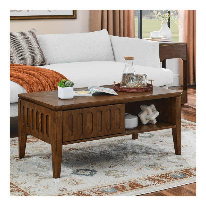 Table basse cannelée moderne Mid Century