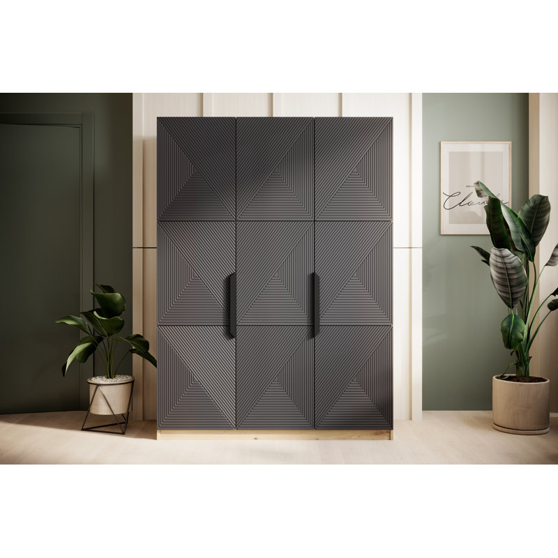 Mykila Wardrobe 150 3d, Artisan Oak/River Stone Matt