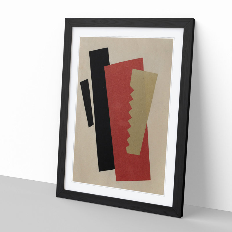 Composition Vol.8 by Lyubov Popova - Picture Frame Graphic Art, 48cm H x 36cm W x 2cm D, Black Framed