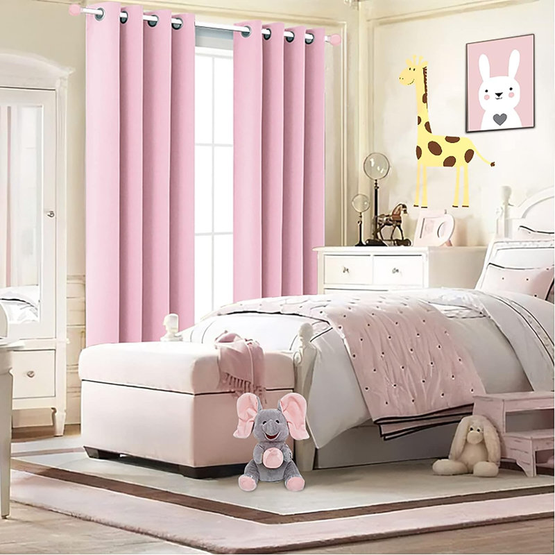 Blackout Curtain Pair, 52" W x 84" L, Pink
