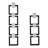 Wall Hangings Polyresin Geometric Square Design Decorative Art For Home Office Bedroom Living Room Set Of 2 - 34", 24" Black