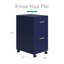 Classeur vertical mobile à 2 tiroirs de 18 po de profondeur Space Solutions, bleu marine-132355307