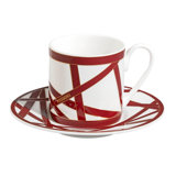 Missoni Coffee Cup & Saucer Nastri Diam. 2.3", H 2.5", Cap. 4 Oz, Saucer Diam. 4.75"