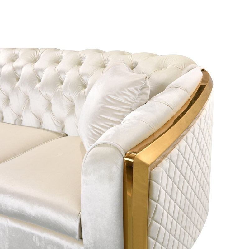 Ensemble de canapé Chesterfield Velvet Luxury, Marine