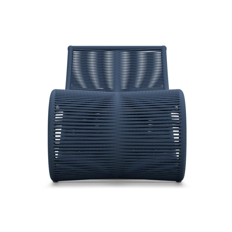 Wave 75.39" Long Single Chaise, Deep Royal