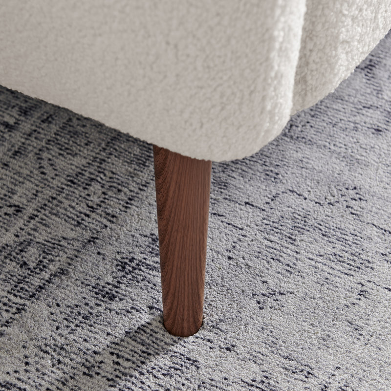 Tolly Seater Sofa Modern Deco Design - Soft Touch Luxury Velvet Retro Accent Chair In a Box, 2, White Boucle