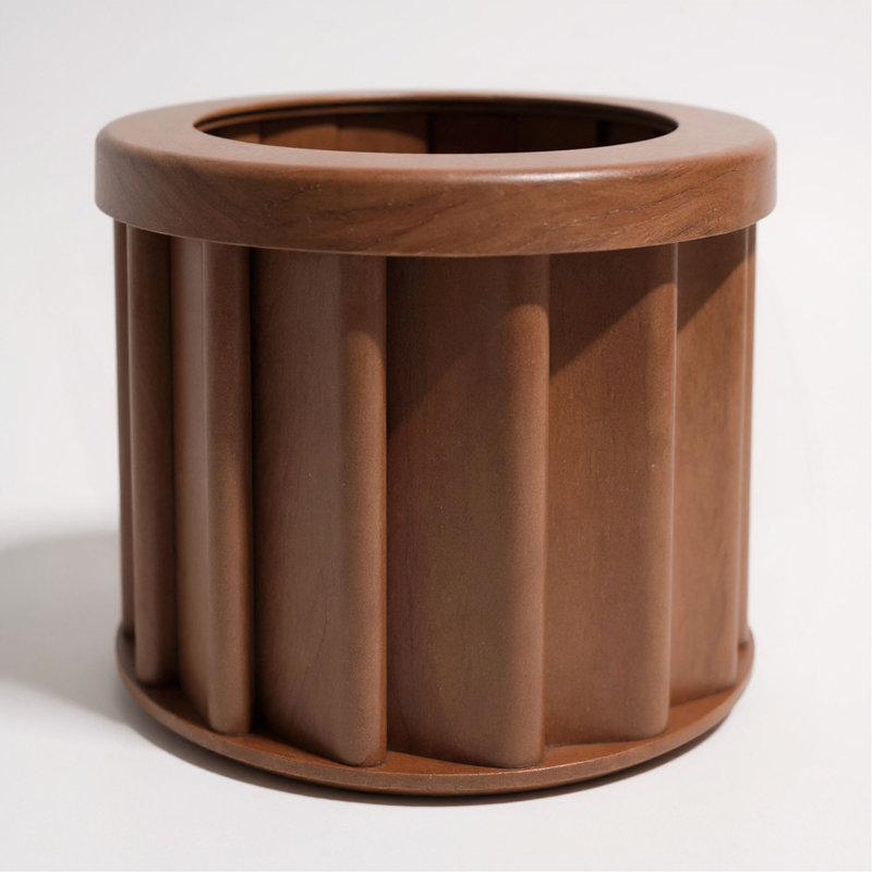 Round Strata Planter SM, 5.13" H x 6.25" W x 6.25" D, Dark Brown