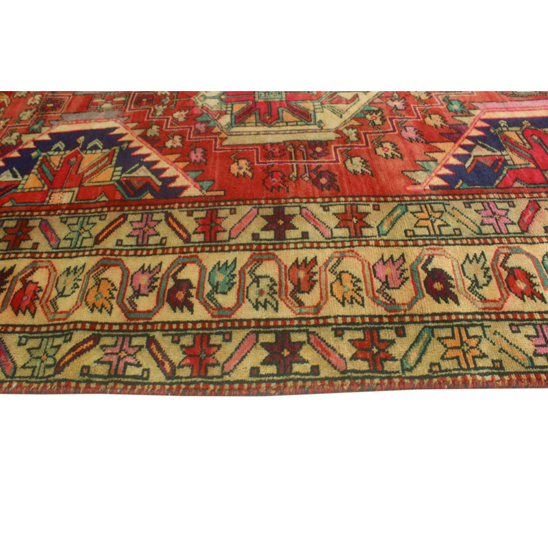 One-of-a-Kind 4'5" X 9'9" 1980s Runner Wool Area Rug in