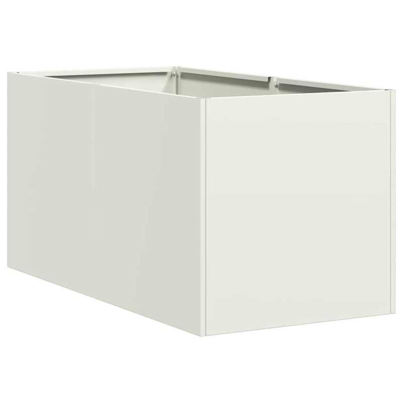 Metal Planter Box, 15.75" H x 15.75" W x 31.50" D, White