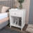 26.77''H Wooden Nightstand With One Drawer One Shelf For Kids, Adults, White+Golden Handle