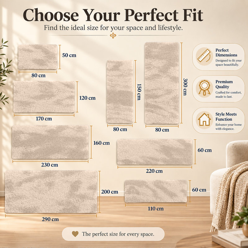 Adela Standard Shag Area Rug, Rectangle 120 x 170 cm