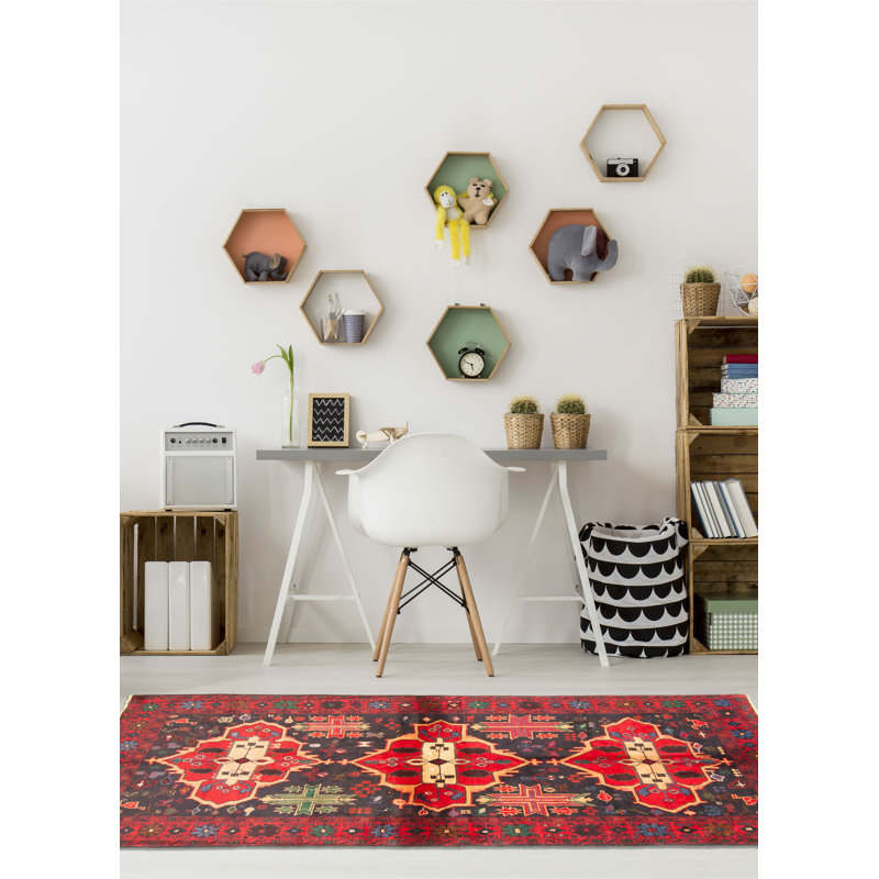 Tapis rouille 3 pi 3 po x 6 pi 1 po Teimani