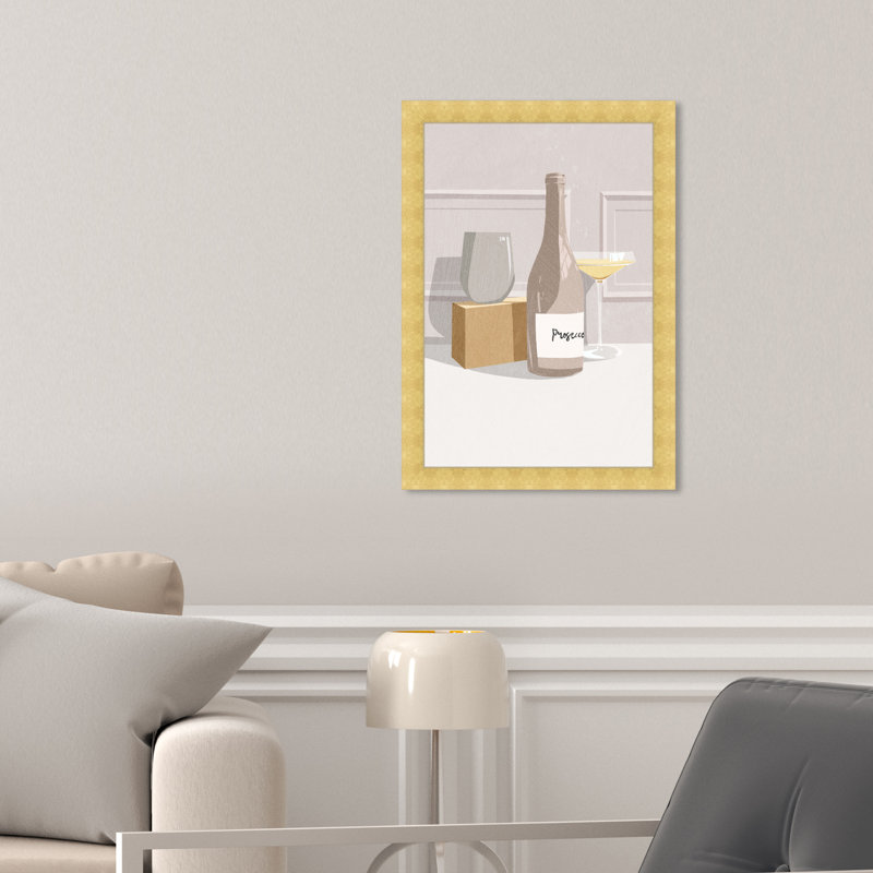 «Italian with Love» - Peinture italienne, H 15 po x l 10 po, Papier avec cadre doré
