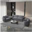 Fauteuil d'appoint gris à dossier lâche