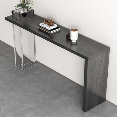 Console en bois massif noir mat