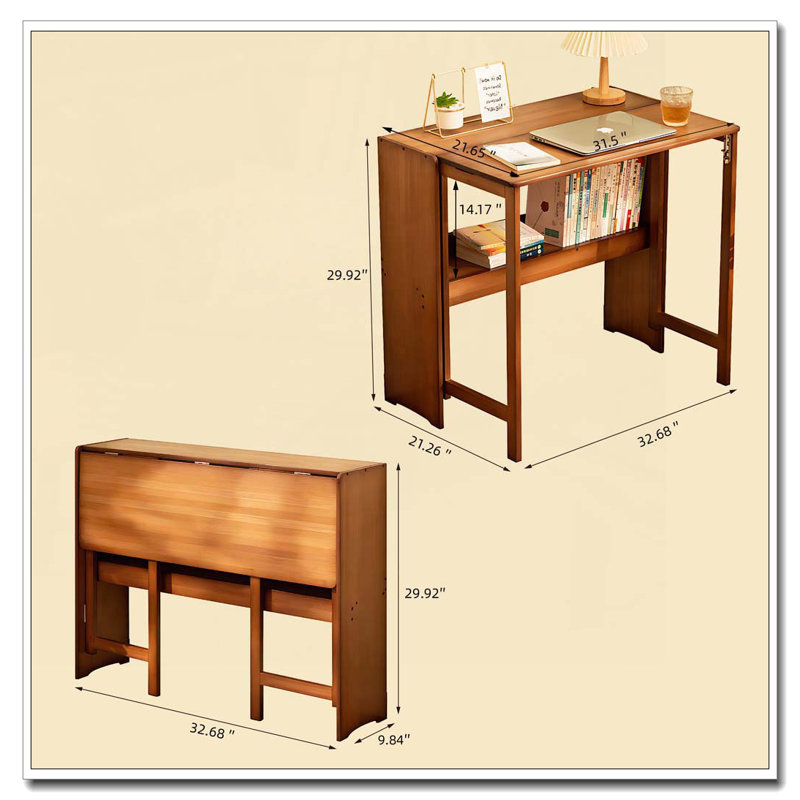 Table pliante en bambou, Brun