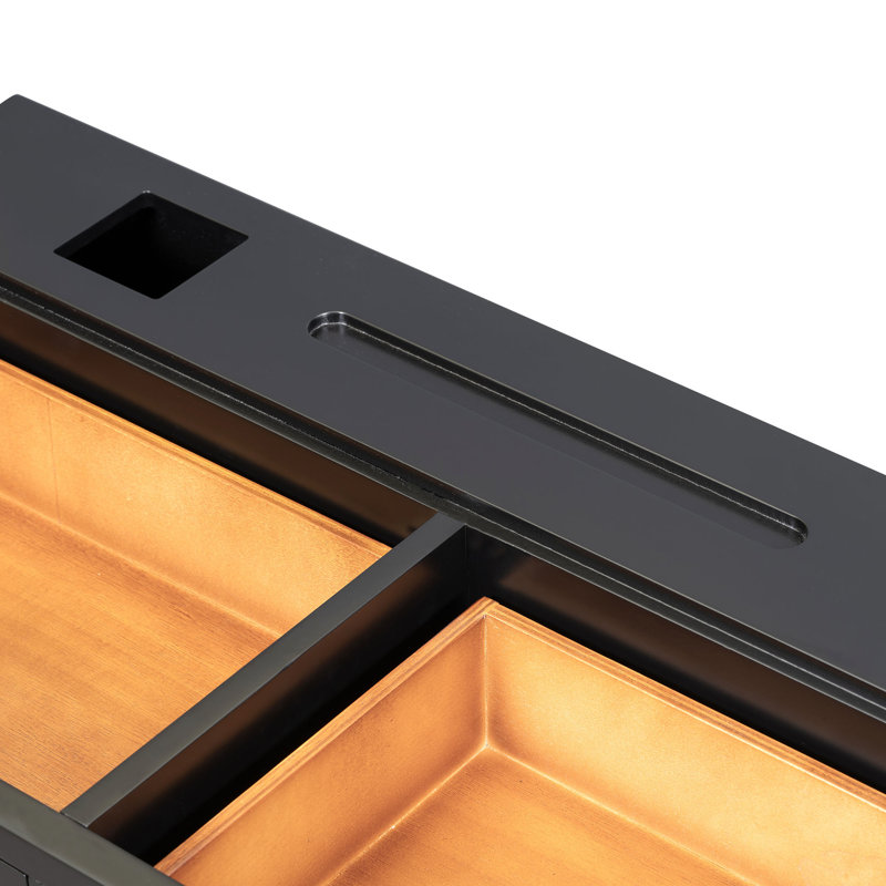 Tablette flottante de 47 po avec tiroir (sans miroir), Noir