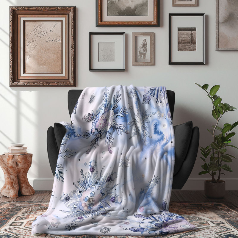 Frosty Patterns - 1 pièce Sherpa Premium, Lit simple
