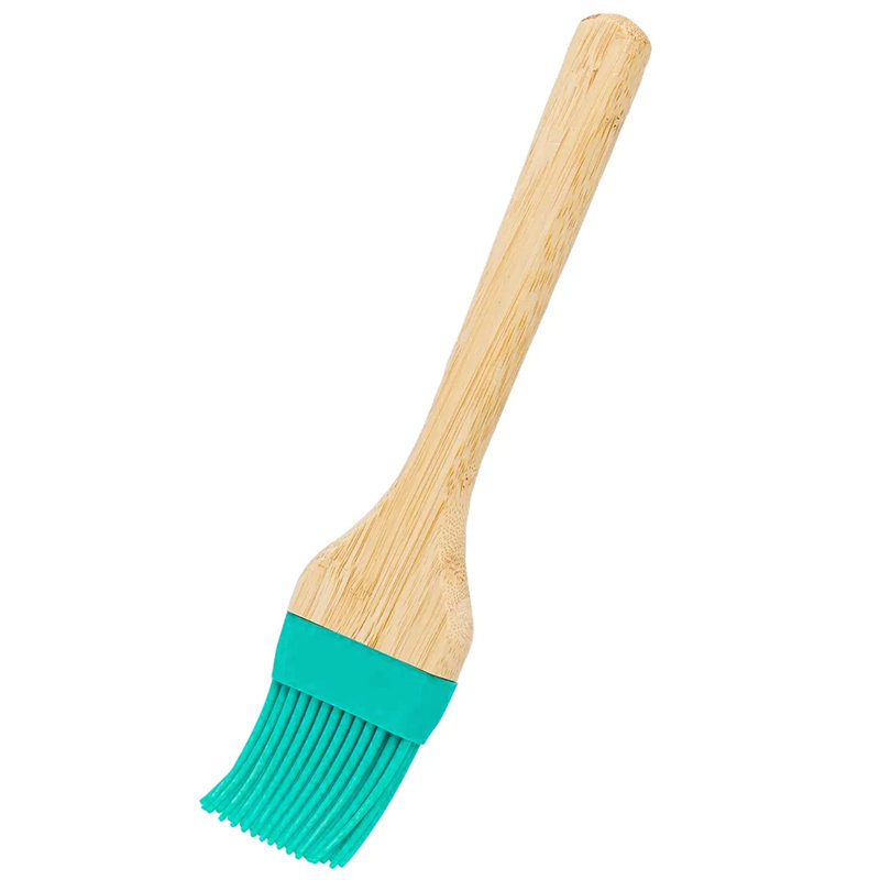 Pinceau en bambou bleu sarcelle et bleu sarcelle - 9 po de long