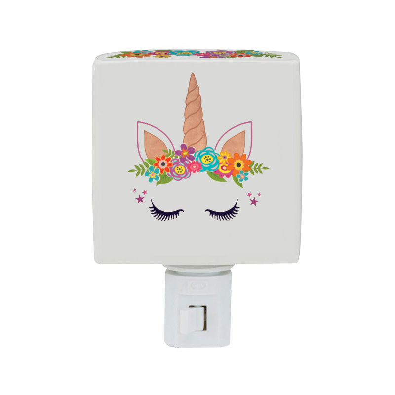 Happy Unicorn Night Light with Custom Name Printed, Yes