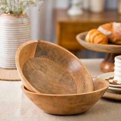 Ensemble de 2 bols en bois de manguier Mela Artisans