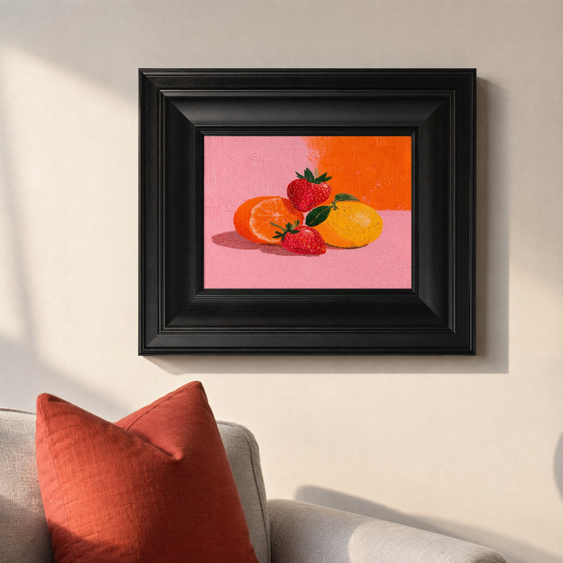 Vintage Fruit Framed Wall Art Still Life Canvas Artwork