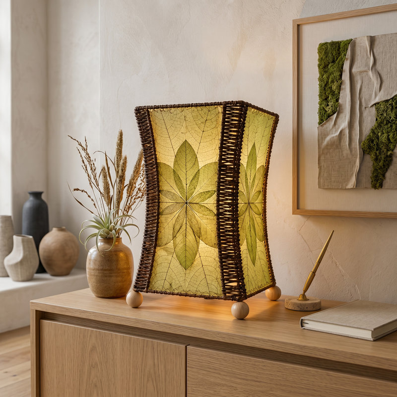 Lampe de table noire 15 po, Vert