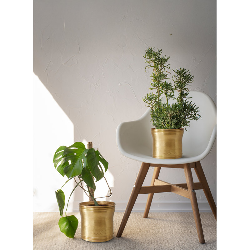 Rajani Hammered Aluminum Planter – Decorative Indoor Plant Pot With Textured Finish, Antique Cachepot For Home, Office, Event Décor, Gift Idea