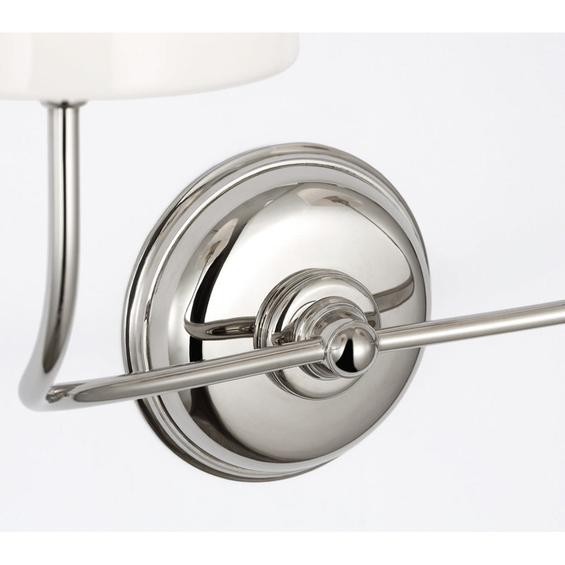 Vendome Double Sconce with White Glass, Polished Nickel